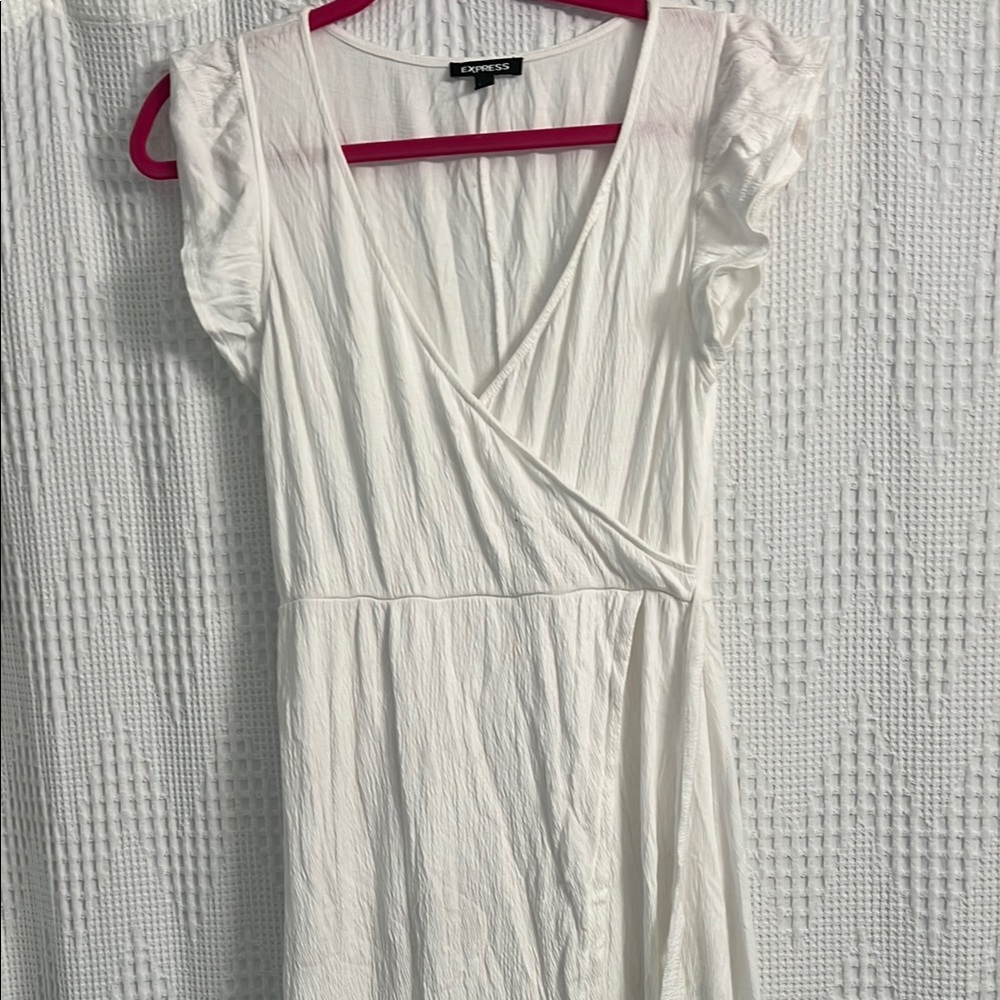 Express White Wrap Dress